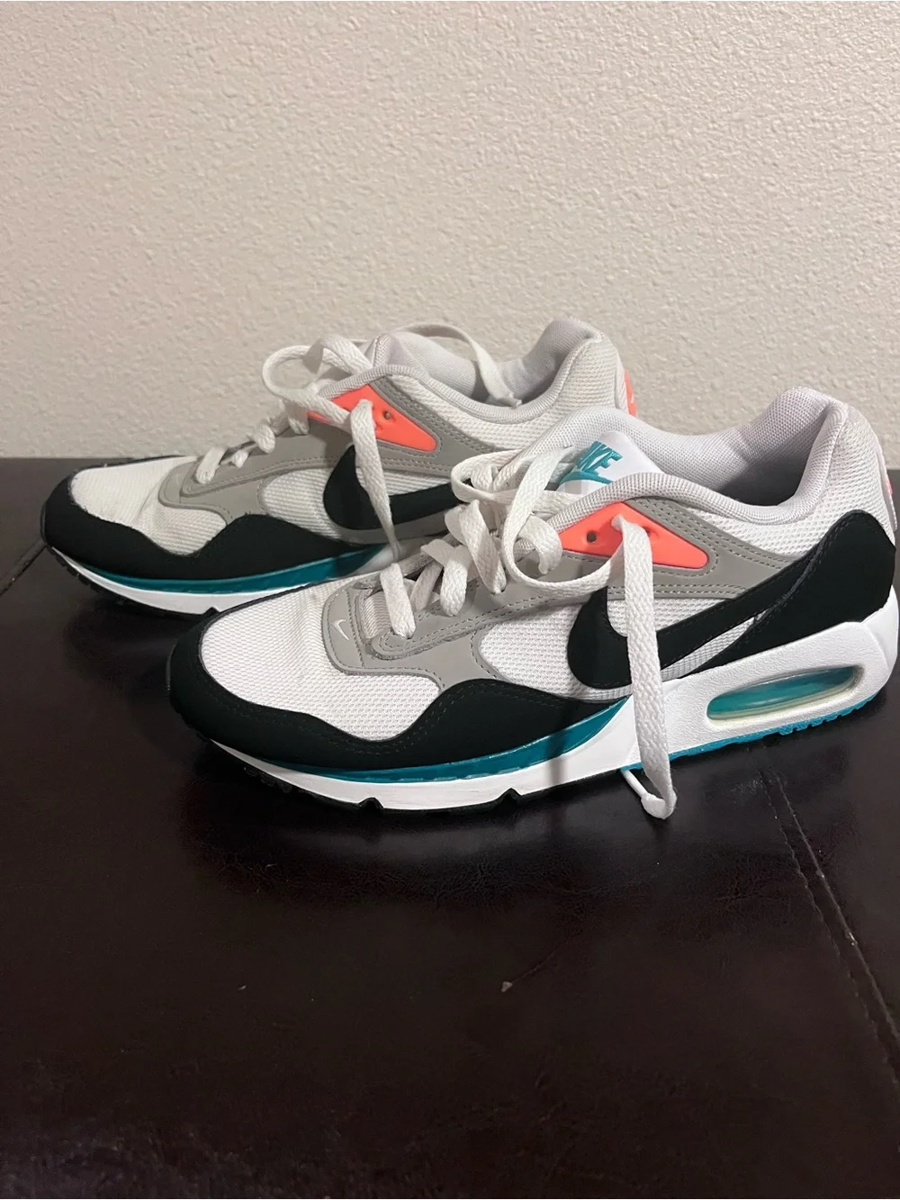 Nike Men's Air Max Correlate - White Black Gray with Teal and Coral Accents
